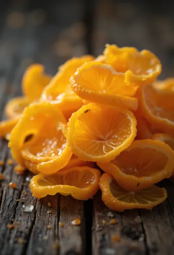 Fresh orange zest cut into strips in a bowl, with a grater and honey