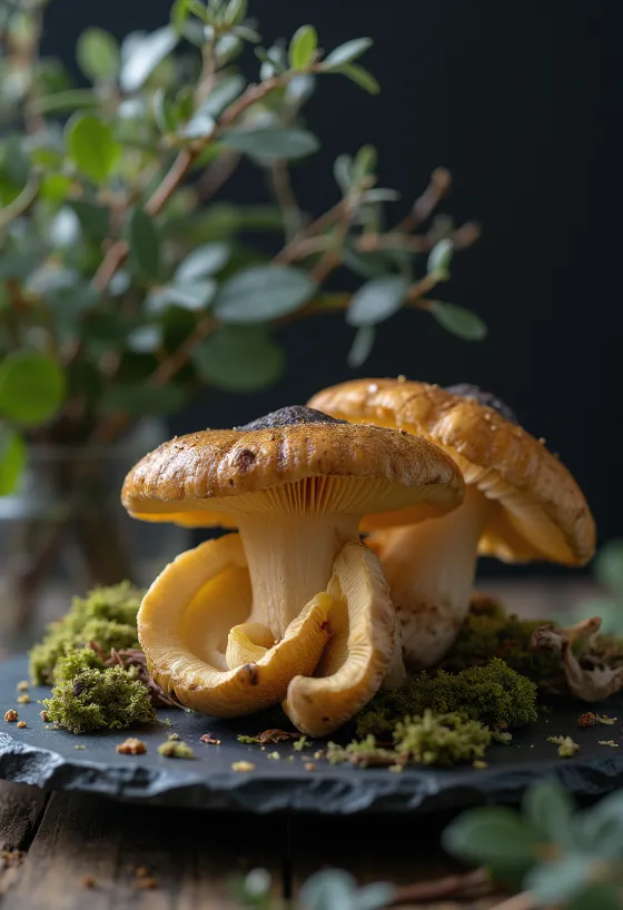 Fresh, sliced Yellowfoot Chanterelles served with spices