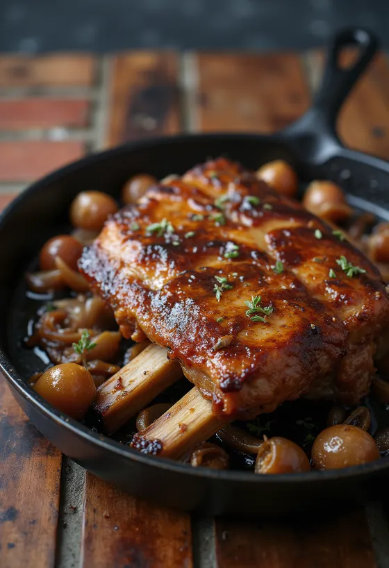 Roasted pork ribs with crispy crust