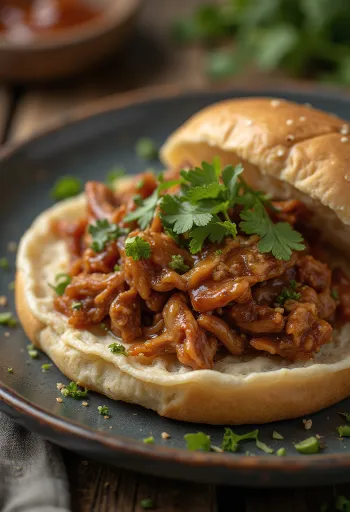 Pulled duck sandwich with coleslaw