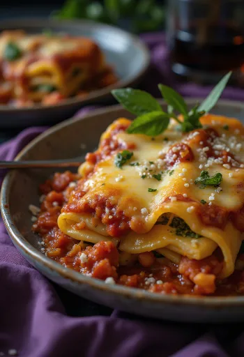 Vegan Roasted Vegetable Lasagna served