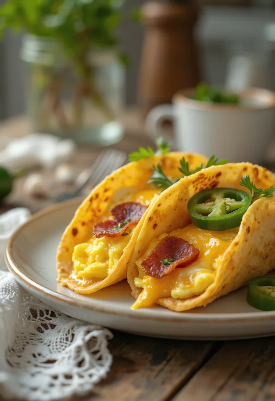 Breakfast taco served