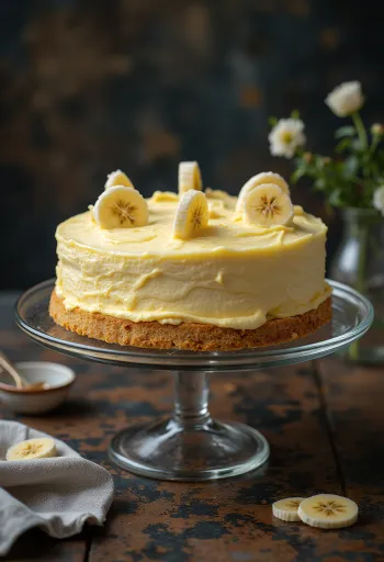 Banana cream mousse cake