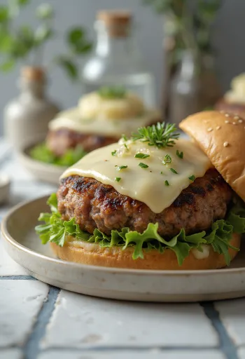Served Veal Burger