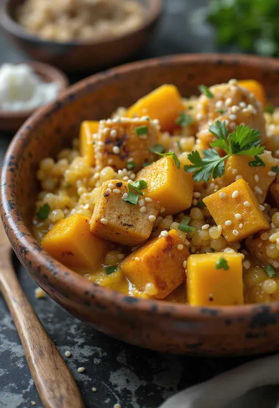 Coconut curry with tofu and quinoa
