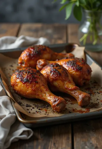 BBQ chicken thighs served