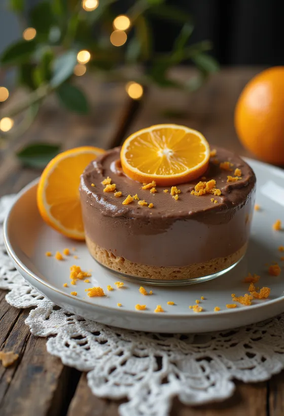 Chocolate orange mousse cake sliced
