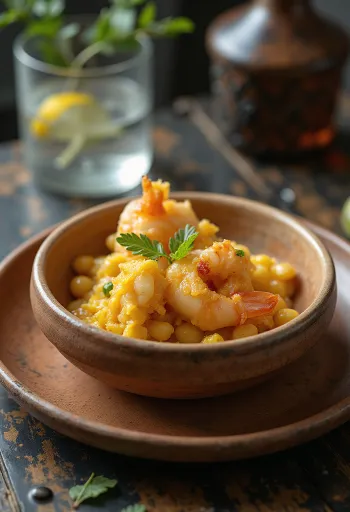 Acarajé served with creamy coconut vatapa sauce