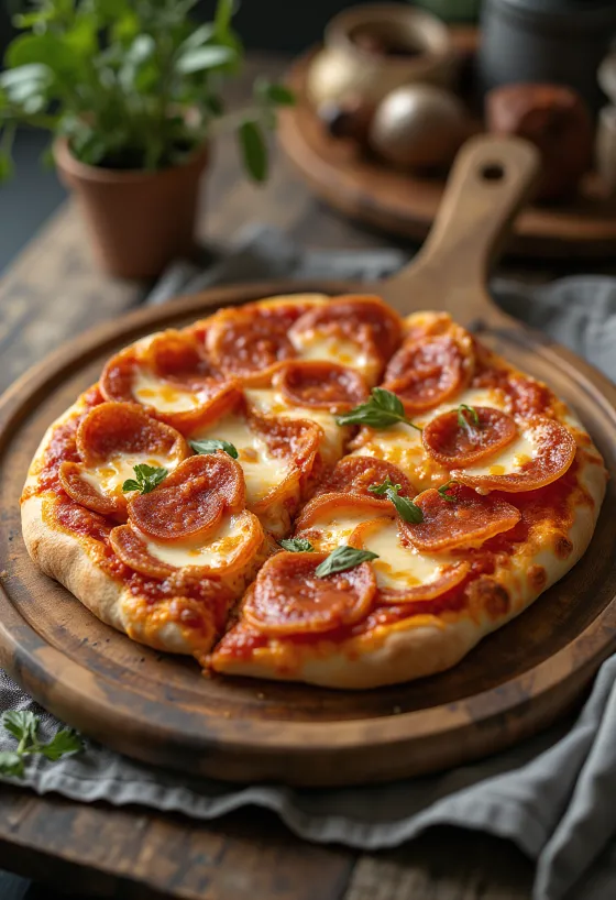 Double pepperoni pizza with extra salami