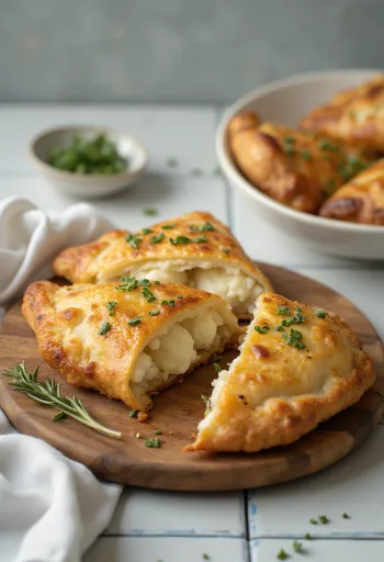 Freshly baked cauliflower calzone