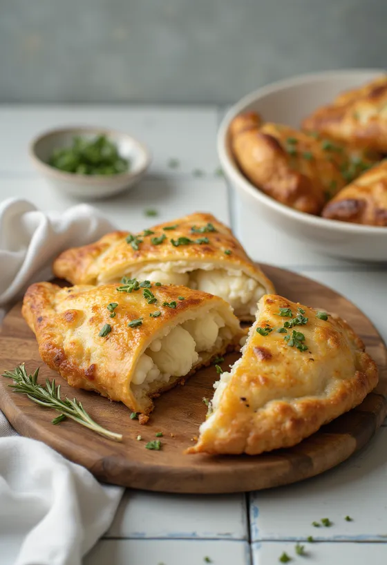 Freshly baked cauliflower calzone