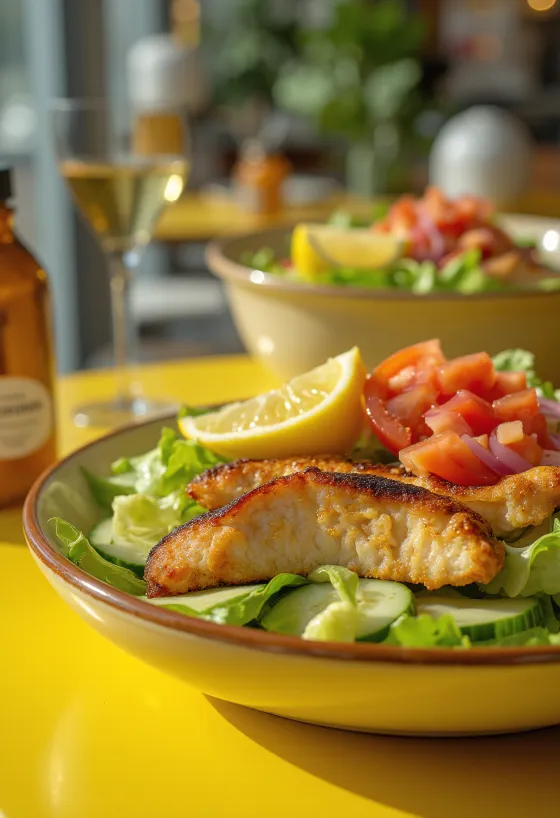 Chicken salad with dressing