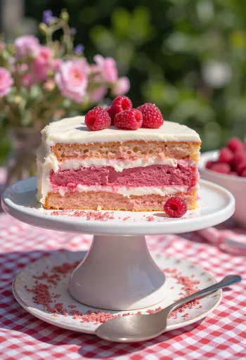 Gluten-free ombre cake slices
