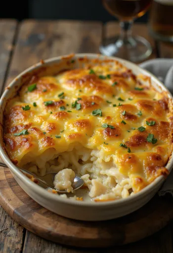 Bacalhau com Natas served on a plate