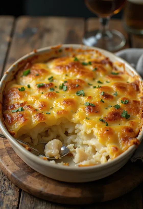 Bacalhau com Natas served on a plate