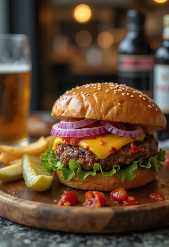 Paprika Burger served