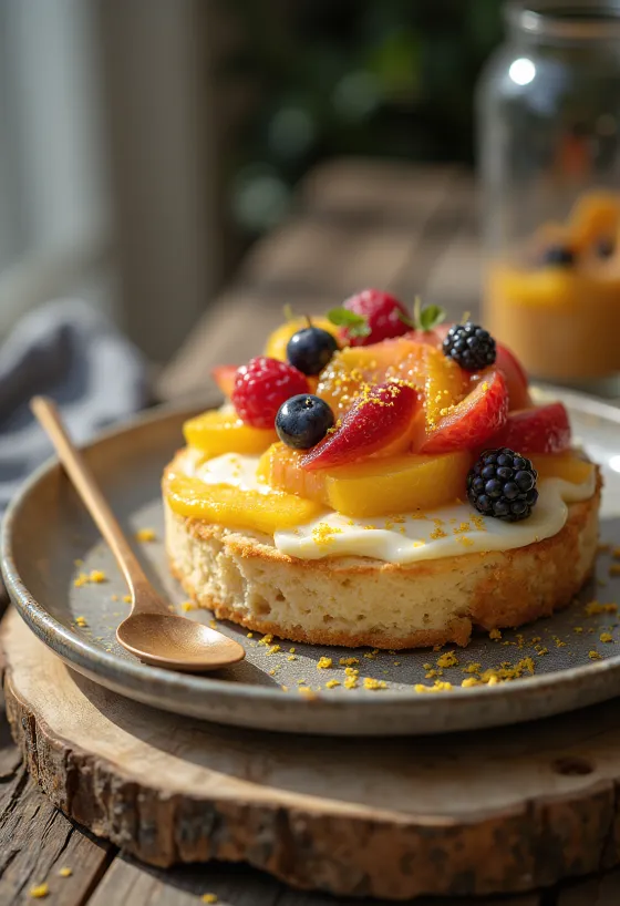 Berry farmer's cheesecake slice