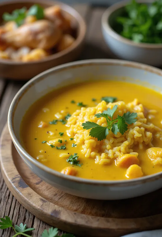 Mulligatawny soup with chicken