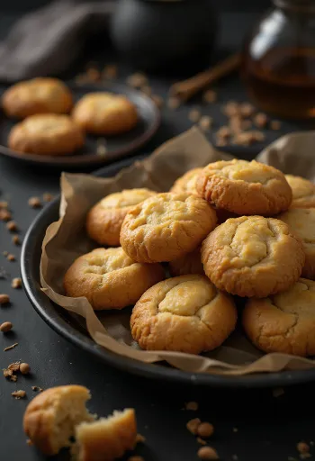 Golden baked honey gingerbread cookies spiced with cinnamon