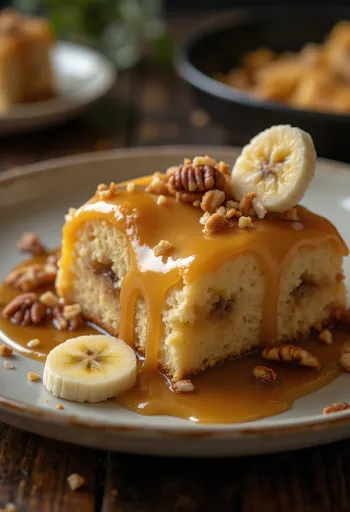 Caramel banana cake