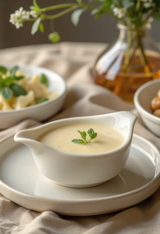 Velouté sauce served with poultry