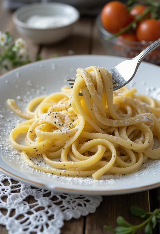 Fresh poppy seed noodles dusted with powdered sugar and rich poppy seeds