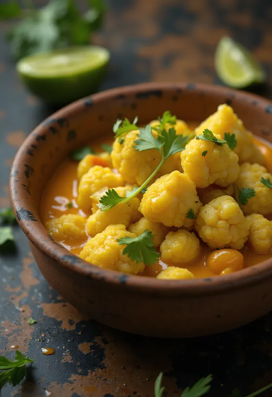 Cauliflower curry with lime