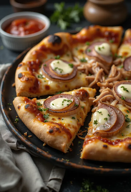Pizza Cubana served