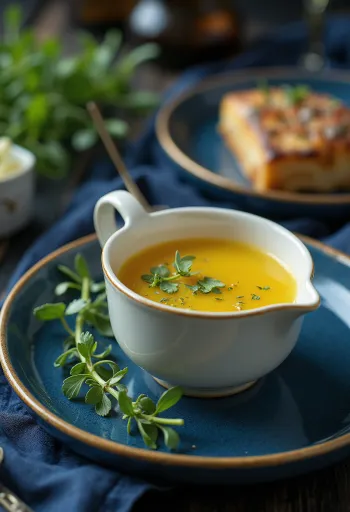 Honey Tarragon Butter Sauce served in a small bowl
