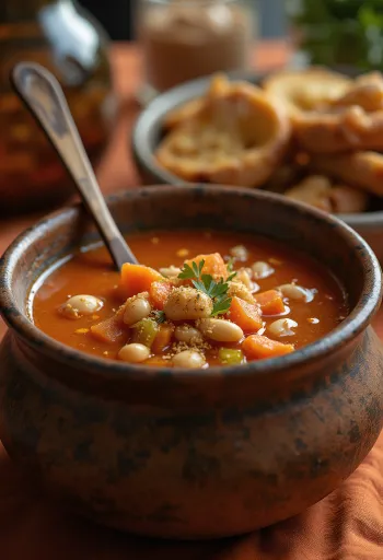 Vegan Smoky White Bean Stew served