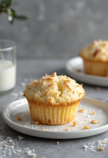 Coconut muffins served on a plate