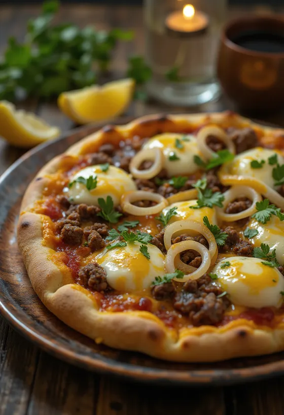 Pizza Egiziana served