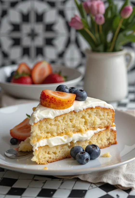 Sugar-free vanilla cake slice